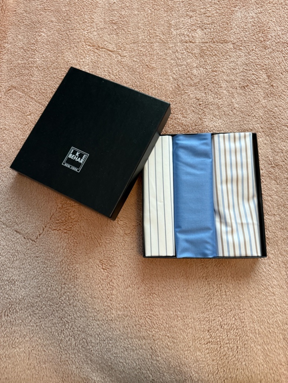 Ike Behar set of 3 silk pocket squares